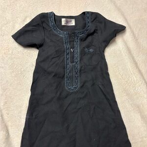 Black Tunic with Blue Embroidery 6-12 months